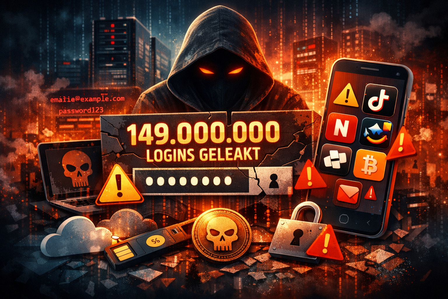 Titelbild: 149 Mio. Logins geleakt: Infostealer & Sofortmaßnahmen – Artikel von Mika Schmidt