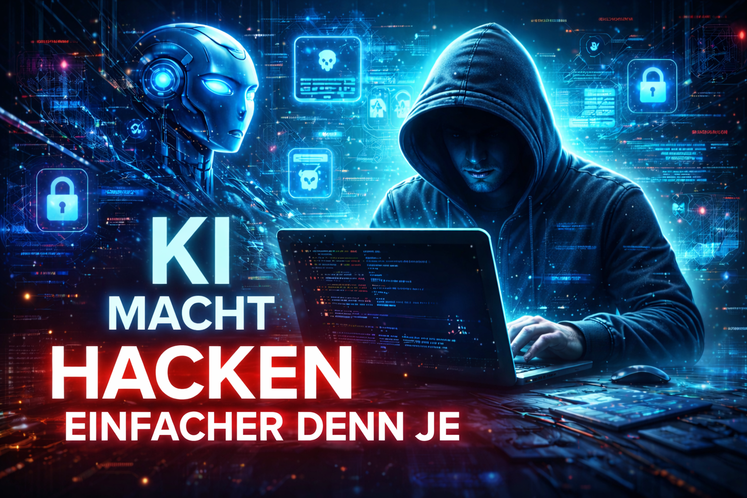 Titelbild: KI-gestützte Cyberangriffe: Low-Skill-Hacking wird skalierbar – Artikel von Mika Schmidt